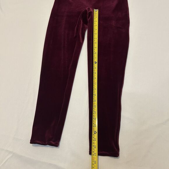 Spanx Velvet Leggings High Waisted Red Burgundy - Size XL - Picture 5 of 11